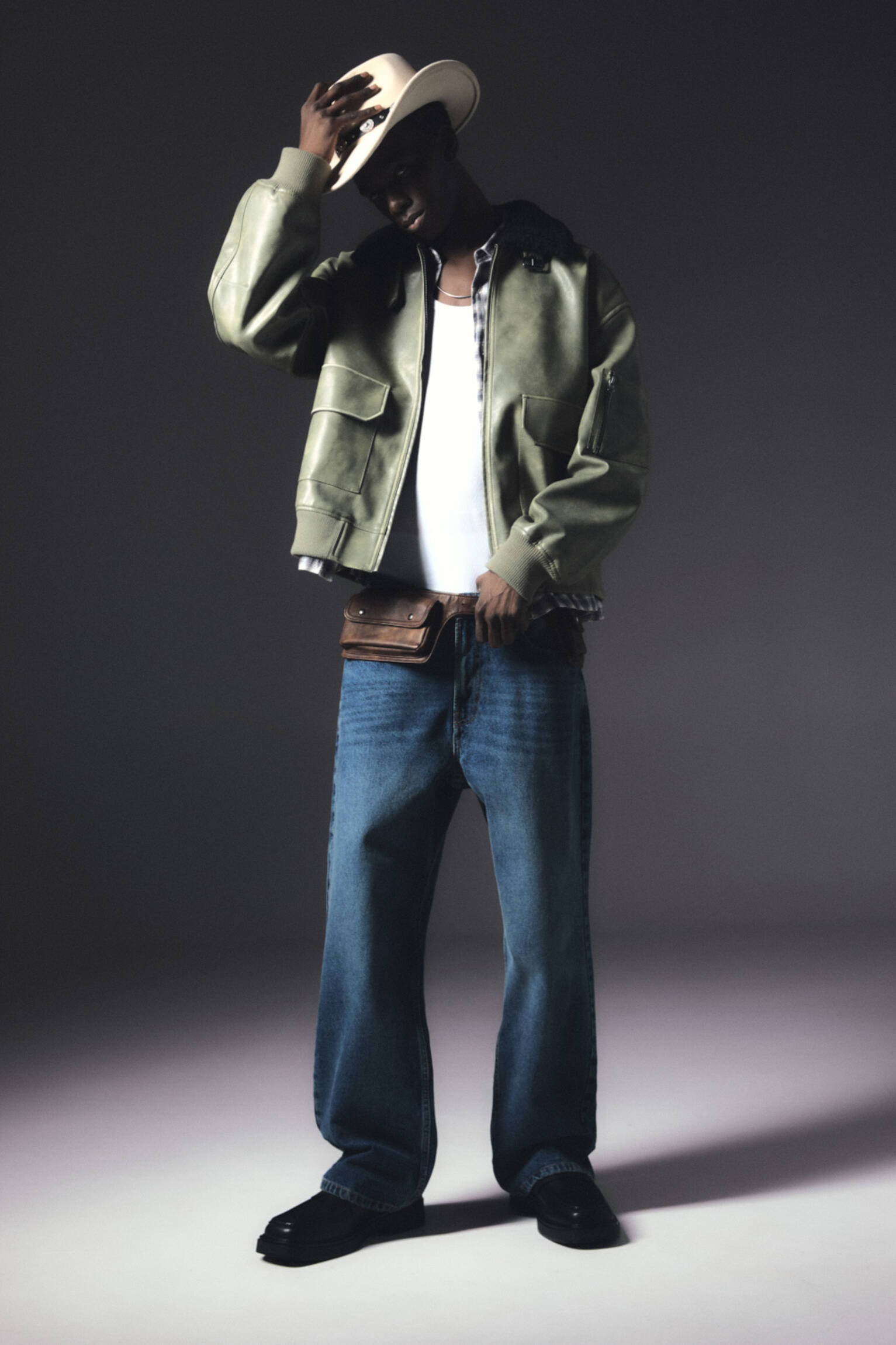 leggings efecto piel pull and bear