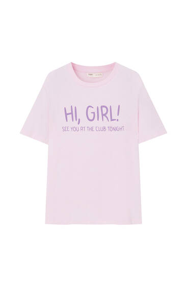 T-shirt with short sleeves and slogan