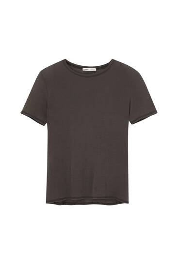 Short sleeve semi-sheer T-shirt