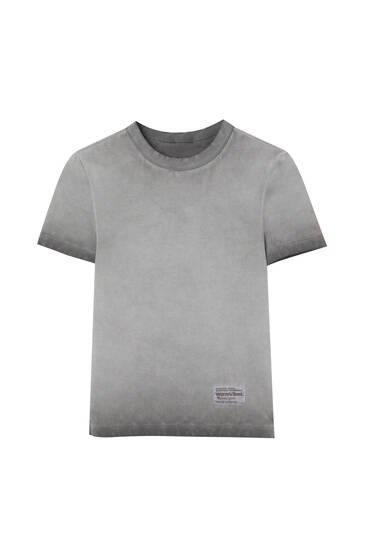 Washed-effect short sleeve T-shirt