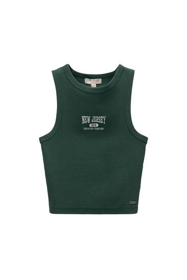New Jersey embroidery tank top