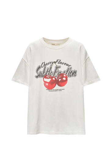 Adrienne Vittadini Sport Graphic T-Shirt, M – Cherry Buzz