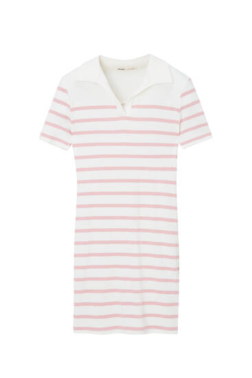 Lacoste striped 2025 polo dress