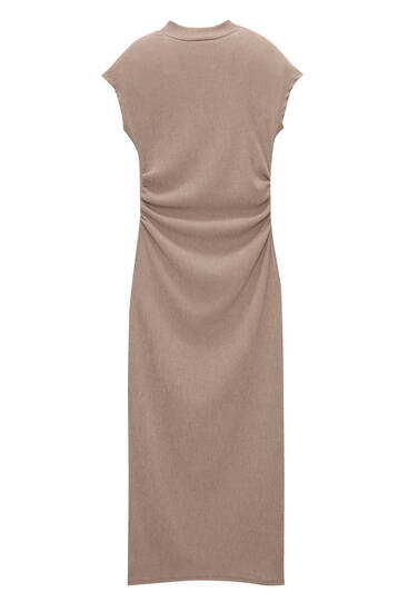 Crepe dress with gathered detail