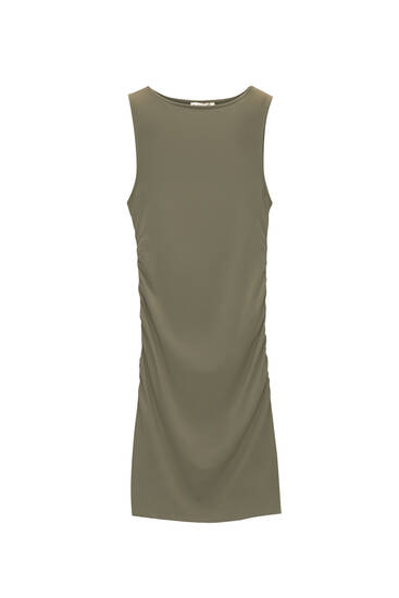 Короткое платье из полиамида со сборками