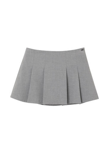 Mini skirt with box pleats