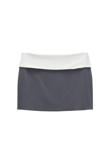 Reversible contrast mini skirt