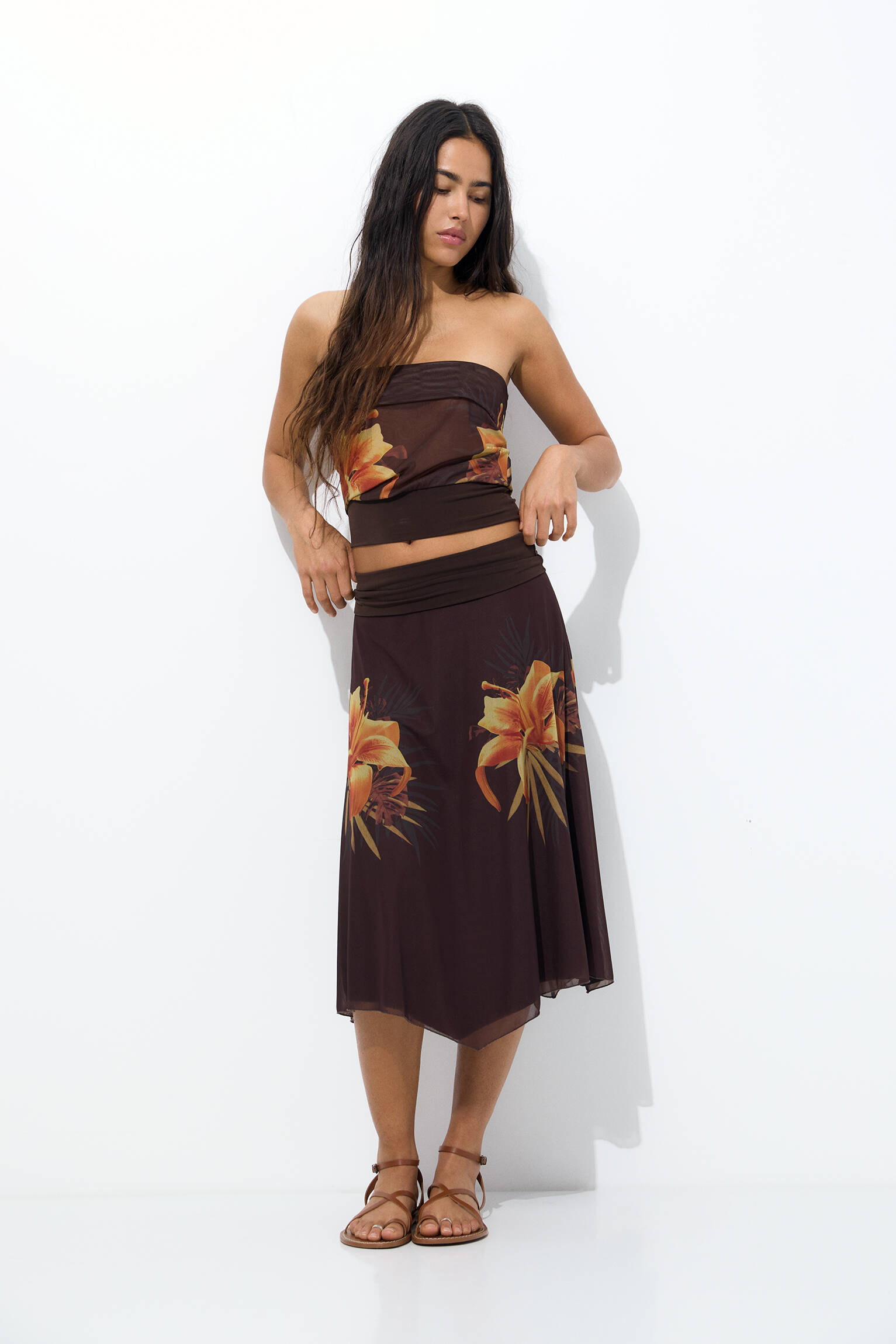 Jupe midi asymétrique à volants - Noir - FEMME | H&M FR