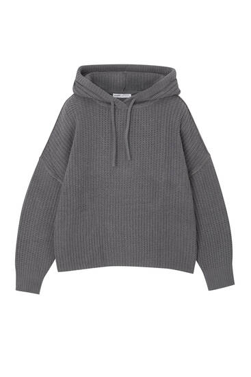 Chenille hooded sweater