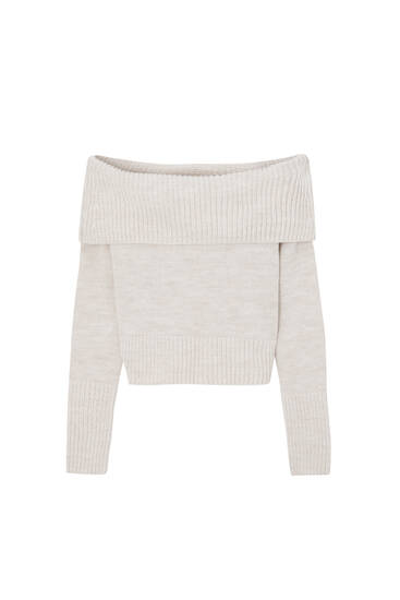 Pull cropped col style Bardot