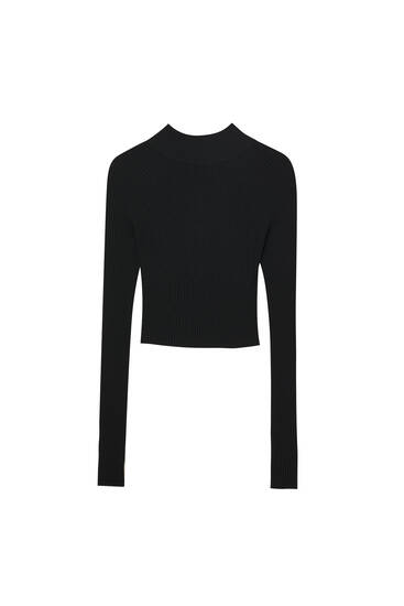 Cropped jumper with an open back