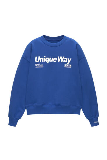 Blue slogan sweatshirt