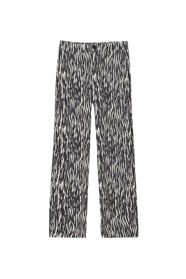Flowing animal print trousers