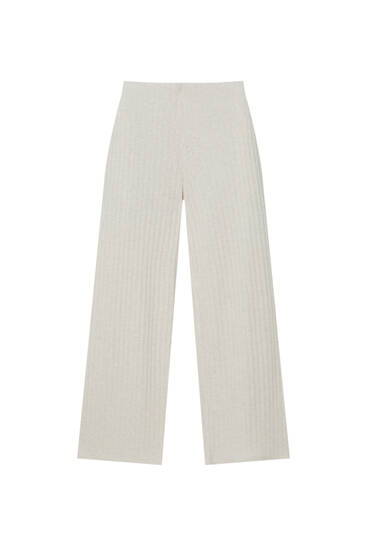 Soft knit straight fit trousers