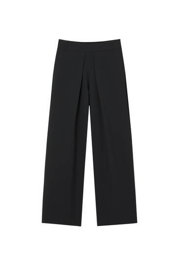 Smart trousers with crossover darts