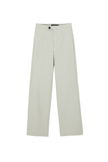 Pantalones formales para Mujer, Pantalón ajustado de cintura media, de  algodón elástico, informal, acampanado