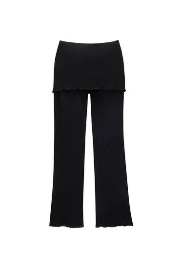 Pleated wrap-style trousers