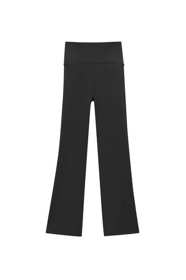 Cropped flared stretch trousers