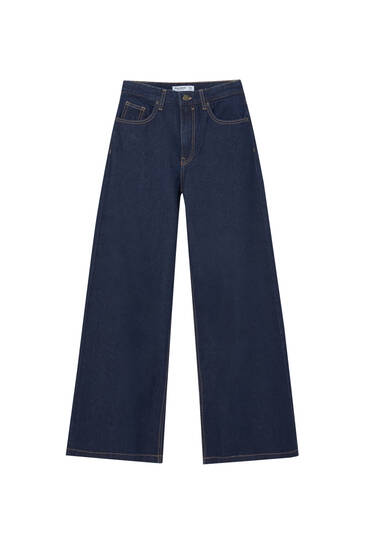 High-waist wide-leg jeans