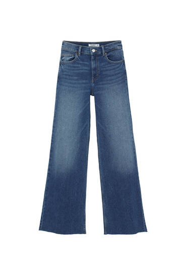 Mid-rise wide-leg comfort jeans