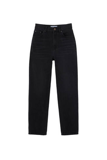 Jeans tiro alto straight fit · Azul Oscuro · Vestir