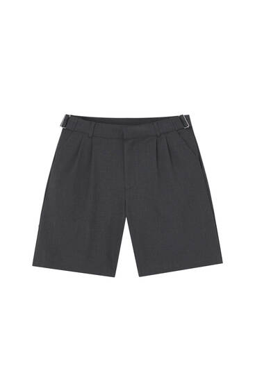 Long Bermuda shorts with adjustable waistband