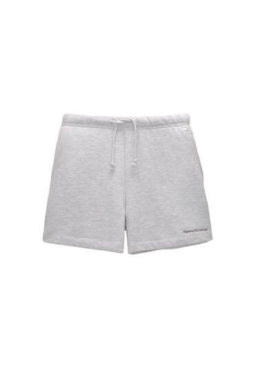 Jogger Bermuda shorts with embroidered detail