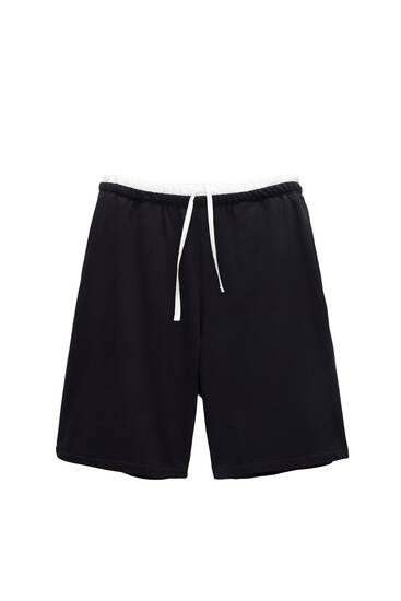 Jogger Bermuda shorts with a boxer-style waistband