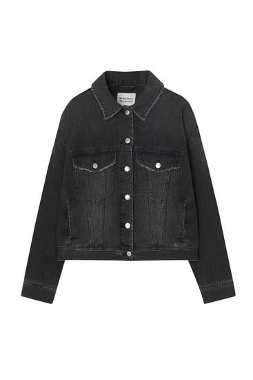 Washed Black Crop Denim Jacket - Nianna | Fashion outfits, Cropped denim  jacket outfit, Trendy outfits