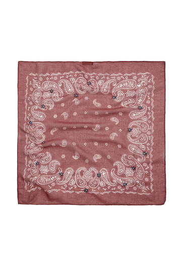 Embroidered bandana scarf