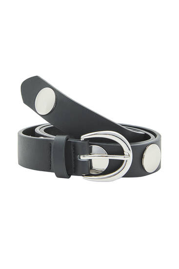 Faux leather belt with circles