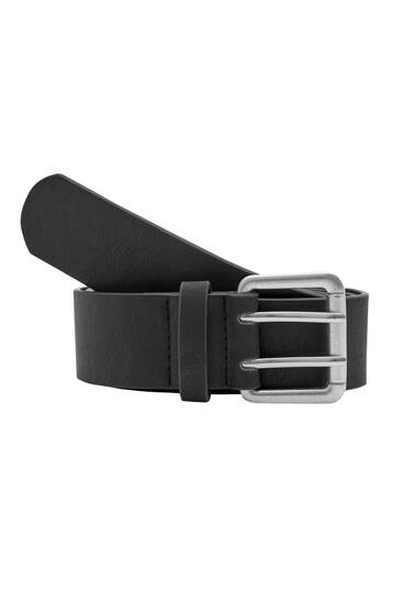 Wide faux leather belt