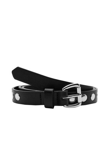 Faux leather studded belt