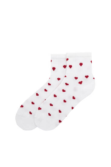 Sport socks with hearts