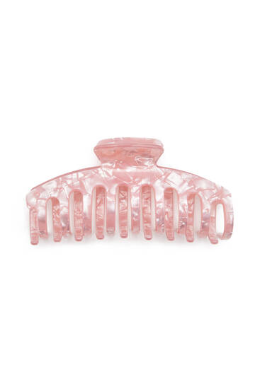 Pink mother-of-pearl-effect hair clip