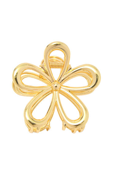 Golden flower hair clip