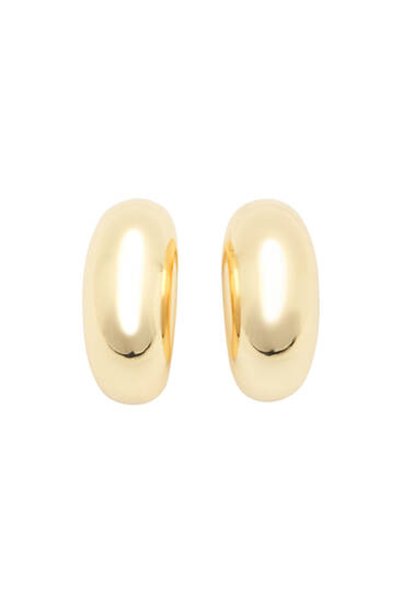 Golden teardrop hoop earrings