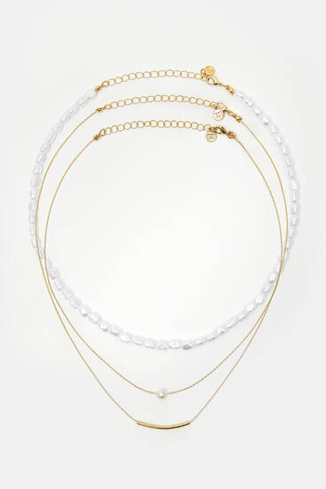 3-pack of faux pearl necklaces