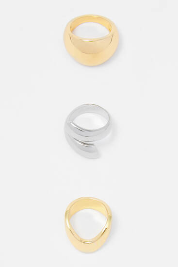 Pack anillos anchos metalizados