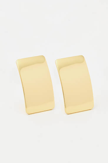Gold-toned rectangular earrings