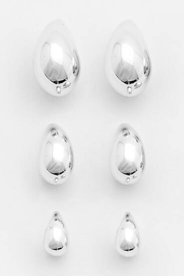 Pack of 3 pairs of teardrop earrings