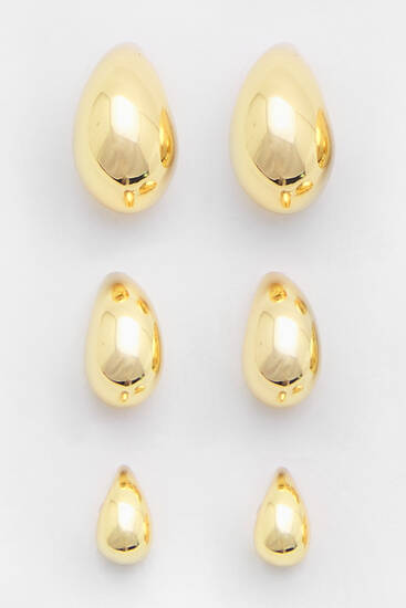 Pack of 3 pairs of teardrop earrings