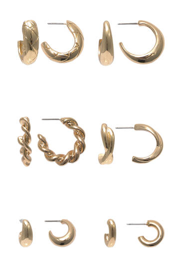 Pack of assorted hoop earrings