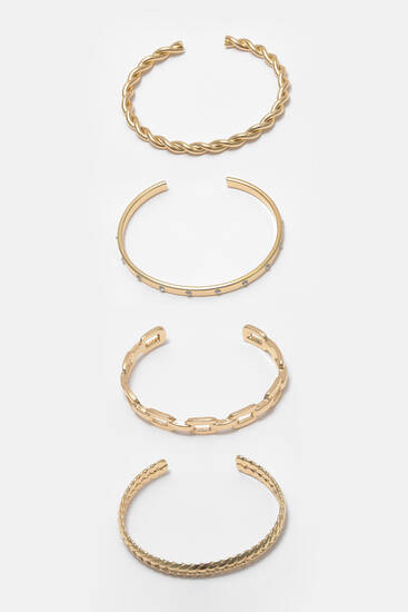 Pack of 4 textured bracelets