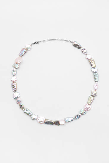 Colourful faux pearl necklace