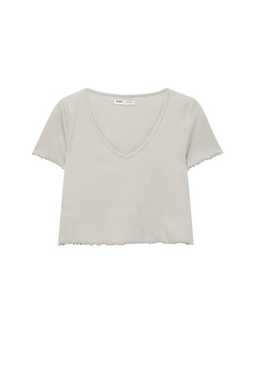 Pull and bear best sale camisetas mujer manga corta