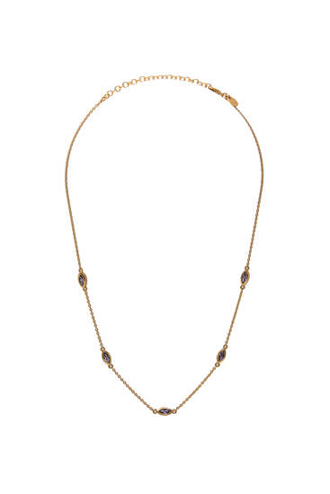 Zirconia necklace with 24k gold finish