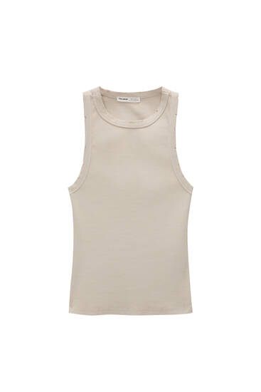 Washed effect tank top