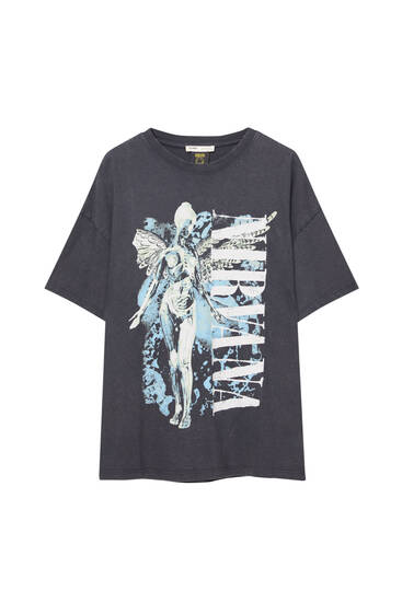 Camiseta negra Nirvana PULL BEAR