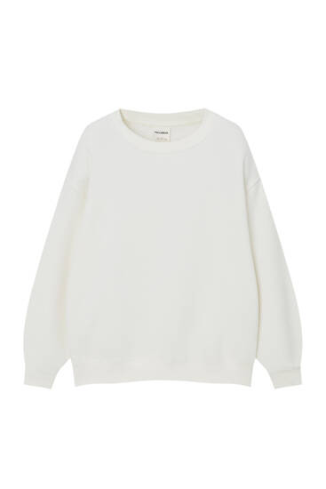 Sudadera blanca larga online mujer